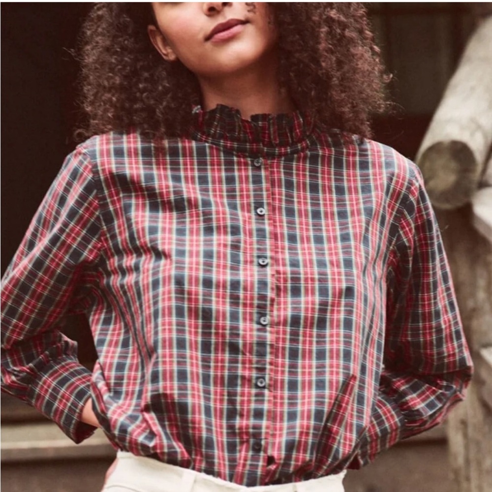 The Great Venetian Plaid Button Up Size 1/small red